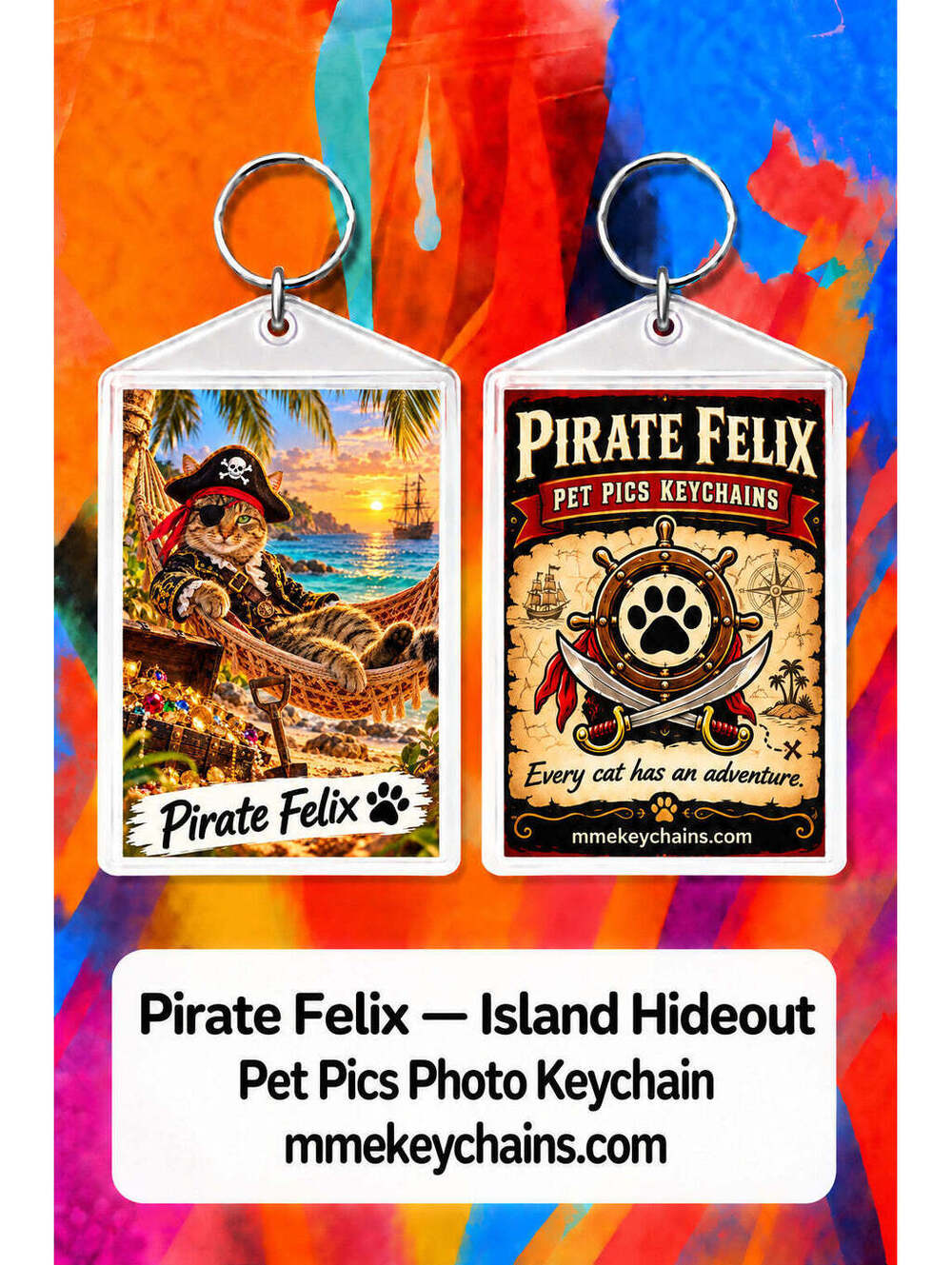 4902 Personalized Pet Pics Keychains Pirate Felix – Island Hideout